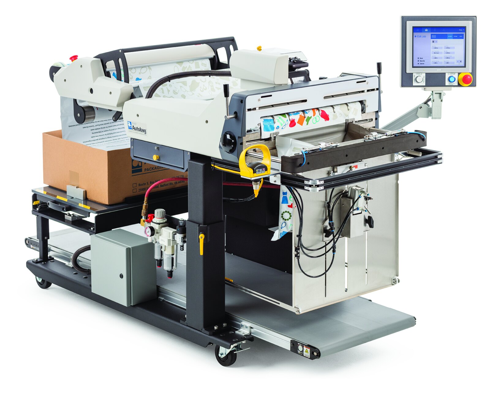 Autobag 850S bagging and printing system with rear discharge