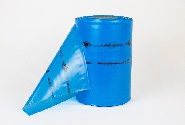 Roll of blue Cortec VpCI-126 corrosion inhibiting film
