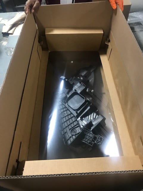 The same Korrvu retention pack with the carton flaps closing over it
