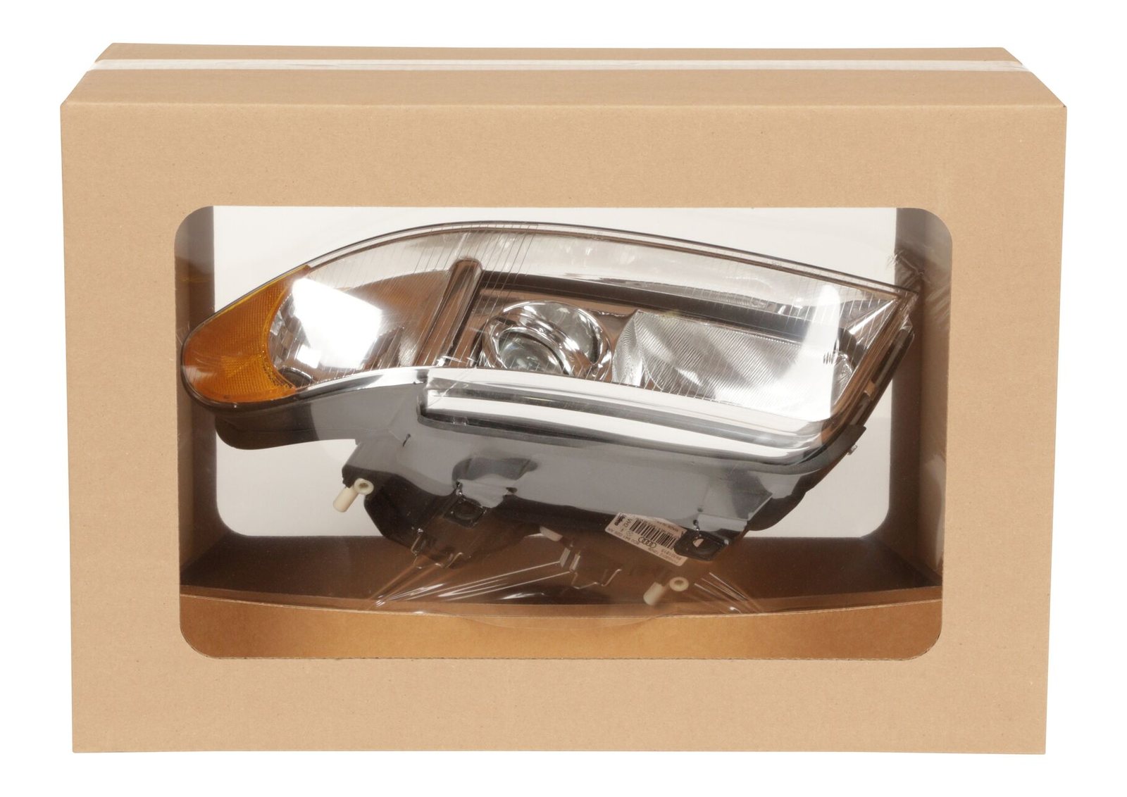 A headlamp held in a Korrvu suspension pack inside its corrugated frame