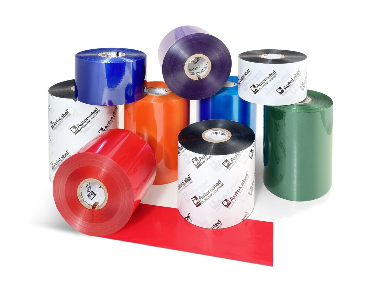 AutoLabel thermal transfer ribbons in black, red, blue, green and other colors