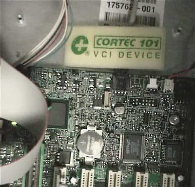 Cortec VpCI-101 device mounted on a circuit board inside an enclosure